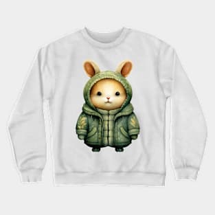Whimsical Green Christmas Rabbit Crewneck Sweatshirt